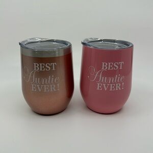 👩🦳👸 NEW BEST AUNTIE EVER ! Metal cup set of two